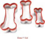 3-Piece Dog Bone Cookie Cutters Set - Dog Treats Cutters, Bone Shapes, 2.4" to 3.9" Soft PVC Coated - Image 8