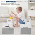 Toddler Step Stool for Bathroom Sink, 2-Pack Kids Toilet Potty Step Stools, Heavy Duty Baby Child Stepping Stool with Handle for Toddlers Kitchen Counter Bedroom Nursery Room (White) - Image 7