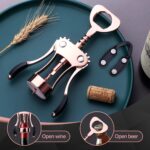 Wine Opener, Zinc Alloy Premium Wing Corkscrew Wine Bottle Opener with Multifunctional Bottles Opener, Upgrade - Image 5