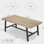 IDEALHOUSE Rustic Dining Table for 6-8 People, 70” Long Rectangle Kitchen Table, Industrial Farmhouse Wooden Kitchen Tables with Sturdy Metal Frame, Dining Room Table for Office, Home - Image 5