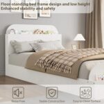 Garvee Twin Bed Frame with Headboard & Footboard – Low Platform Kids Bed, Wooden Twin-Floor Design, Noise-Free, No Box Spring Needed, White - Image 4