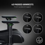Razer Enki Gaming Chair: All-Day Comfort - Built-in Lumbar Arch - Optimized Cushion Density - Dual-Textured, Eco-Friendly Synthetic Leather - Reactive Seat Tilt & 152-Degree Recline - Black - Image 11