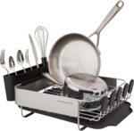 KitchenAid Compact, Space Saving Rust Resistant Dish Rack with Removable Flatware Caddy and Angled Self Draining Drainboard, 16.06-Inch, Black - Image 3
