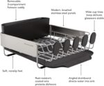 KitchenAid Compact, Space Saving Rust Resistant Dish Rack with Removable Flatware Caddy and Angled Self Draining Drainboard, 16.06-Inch, Black - Image 9