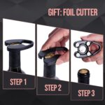 Wine Opener, Zinc Alloy Premium Wing Corkscrew Wine Bottle Opener with Multifunctional Bottles Opener, Upgrade - Image 9