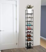 FIDUCIAL HOME 10 Tiers Shoe Rack Space Saving Vertical Single Pairs Sturdy Shoe Shelf Storage Organizer - Image 6