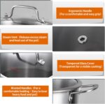 DELARLO Tri-Ply Stainless Steel 8 Quart Stock Pot, Heavy-Duty, All Stove Compatible, Up to 600℉ Soup Pot with Lid, 18/10 Induction Big Stockpot with Lids, Large Stainless Steel Induction for Cooking - Image 6