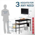 LOFTEY Folding Camping Table with 3 Adjustable Height, 3ft Foldable Aluminum Camp Table, Lightweight with Storage Bag, Portable for Outdoor, BBQ, Hiking, 34.2" x 15.7" x 27.5", Black - Image 3