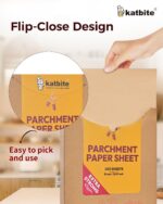 Katbite 200Pcs 12x16 In Unbleached Parchment Paper for Baking, Precut Parchment Paper Sheets, Heavy Duty Flat Baking Paper, Half Sheet Baking Sheets for Baking Cookies, Cooking, Air Fryer, Oven - Image 5