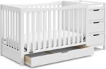 Graco Remi 4-in-1 Convertible Crib & Changer – GREENGUARD Gold Certified, Fits Standard Crib Mattress, Converts to Toddler Bed and Full Bed, 4 Adjustable Mattress Heights (White) - Image 2