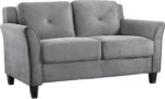 Studio Living Harrington 57.9" Loveseat, Transitional Modern, Pocket Coil Comfort, Easy Assembly, Microfiber Fabric, Dark Grey - Image 3