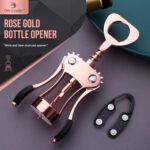 Wine Opener, Zinc Alloy Premium Wing Corkscrew Wine Bottle Opener with Multifunctional Bottles Opener, Upgrade - Image 3