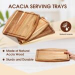 Kigley 10 Pcs Acacia Wood Cutting Boards Bulk for Laser Engraving Wooden Dinner Plates with Groove Chopping Charcuterie Board Carving Tray for Holiday Housewarming Party Gifts (10 x 12 Inch) - Image 3