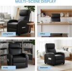 Simple Deluxe Recliner Chair - Adjustable Push Back PU Leather Recliner, Plush Reading Chair & Luxe Sofa Chair for Living Room Chairs or Bedroom Chair, Single Recliner for Home Theater - Image 7