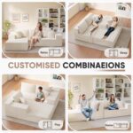 Homall 108" Modular Sectional Sofa, Boneless Couch with L-Shape Chaise, Cloud Couch with Deep Seat Upholstered, No Assembly Required for Living Room, Bedroom (Corduroy, Beige) - Image 7