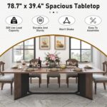 Hlivelood 78 Inch Dining Table for 6 8 People,Modern Rectangular Kitchen Table W/Waterproof Tabletop,Large Modern Dining Room Tables W/Adjustable Legs,Wooden Dinner Table for Kitchen Dining Room - Image 5