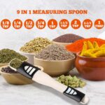 Performore Adjustable Measuring Spoon with Double End Adjustable Scale, 9 Stalls All in One Measuring Spoon, Wide Range of Measurements - Dry and Semi-Liquid Ingredients for Baking, Cooking - Image 3