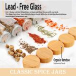 Glass Spice Jars with Bamboo Airtight Lids - (4 Pack) - 4 oz Square Spice Bottles with Shaker Lids - Clear Empty Shaker Seasoning Jars with Preprinted Spice Jars Labels for Spice Rack, Drawer, Cabinet - Image 5