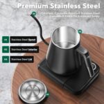 Gooseneck Electric Kettle HIYAKOI with ±1℉ Temperature Control, Pour Over Kettle for Coffee & Tea, 1200W Rapid Heating, Stainless Steel Water Boiler with 12H Keep Warm & Built-in Timer, 0.8L/27oz - Image 8