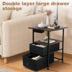 PESRAE Floor Lamp with Table & 2 Drawers, End Table with 3 Color Temperature Reading Light, Side Table Lamp with USB & Type C & AC Charging Port for Living Room, Bedroom - Image 3