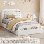 Garvee Twin Bed Frame with Headboard & Footboard – Low Platform Kids Bed, Wooden Twin-Floor Design, Noise-Free, No Box Spring Needed, White - Image 6