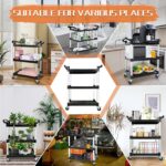 Utility Carts with Wheels,3-Tier Rolling Cart with Wheels, Heavy Duty 510 LBS Food Service Cart with Rubber Pad and Hammer for Kitchen/Office/Warehouse, 31.5" X 16.9" X 38.9"(Black) - Image 3