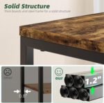 Simple Trending 3 Tier Side Table, End Table Night Stand Sofa Table Shelf for Living Room, Rustic Brown - Image 7