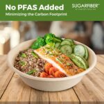 [50 COUNT]Harvest Pack PFAS FREE 32oz Paper Compostable Bowls Only, Round Heavy-Duty Eco-Friendly Disposable Bagasse Large Soup Bowls, sugarcane made for Meal Prep Takeout Dinnerware, Microwave Safe - Image 6