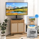 Rfiver Universal Swivel TV Stand for 27-50 55 60 Inch TVs, Height Adjustable Table Top TV Stand Mount Hold up to 88 lbs, Pedestal TV Stands with Tempered Glass Base, Replacement TV Mount Stand - Image 10