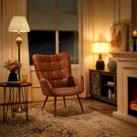 Yaheetech Accent Chairs, Large PU Leather High-Back Chair w/Metal Legs, Pottery Barn Style Living Room Chairs for Bedroom/Home Office, Camel - Image 9