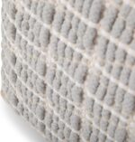 SIMPLIHOME Noreen Square Pouf - 18 inch Wide Upholstered Handwoven Cotton Ottoman in Light Blue and White, Boho Footstool or Extra Seating for Living Room with Polystyrene Filling, Assembled - Image 7