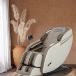 MYTHIA SL Track Massage Chair Recliner, Full Body Massage Chair, Zero Gravity, Bluetooth Speaker, Airbags, Heating, Extendable Footrest and Foot Massage (Beige) - Image 3