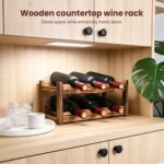 6-Bottle Wooden Wine Rack – 2-Tier Tabletop Countertop Space-Saving Wine Holder with Screwdriver Included, Easy Assembly Wine Storage Shelf for Kitchen, Bar, Pantry & Home Decor - Image 6
