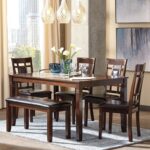 Signature Design by Ashley Bennox Dining Room Table and Chairs with Bench (Set of 6), Brown - Image 3