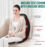 Snailax Vibration Back Massager with Heat, Massage Seat Cushion with 6 Vibrating Motors and 2 Heat Levels, Massage Chair Pad for Home Office use, Gifts for Him Her - Image 3
