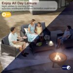 JOYURE 4-Piece Patio Furniture Set,Outdoor Wicker Patio Conversation Set with Tempered Glass Table,All-Weather Rattan Sectional Loveseat&Chairs with Thick Cushions for Garden,Deck,Backyard-Grey - Image 9