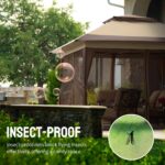 CROWN SHADES 13x13 Pop Up Gazebo, Canopy Tent, Gazebos on Clearance - Outdoor Gazebo for Backyard & Patio Furniture - Carpa Pop Up Tent with Wheeled STO-N-Go Cover Bag (Beige & Coffee) - Image 6