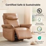 CHITA Genuine Leather Power Recliner Chair, Electric Triple-Motor Swivel Glider Nursery Rocking Chair with Adjustable Power Headrest and Lumbar Support, GREENGARD Gold Certified, Saddle Brown - Image 10
