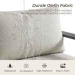 CHITA Aluminum Outdoor 3-Seater Sofa, Patio Furniture with 6.3in Thick High-Resilient Cushions & 100% Aluminum Frame, Modern Outdoor Patio Furniture for Poolside, Deck, Balcony - Image 7