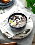 S&Q'S CERAMICS Cereal Bowls - 36 Ounce, Japanese Noodle Bowl Set, Ceramic Bowls for Kitchen, Breakfast, Oatmeal, Microwave and Dishwasher Safe, [Set of 4], Dark Blue - Image 8