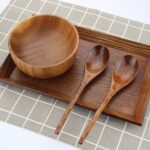 Soup Spoons,AOOSY Wooden Soup Spoons, 6 Pieces 7.84 inches Japanese Ramen Spoon Round Nanmu Wood Long Handle Rice Dessert Cooking Tasting Dinner Table Spoon for Kitchen Restaurant - Image 5