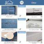 Shintenchi 5 Pieces Outdoor Patio Furniture Sets, Patio Sectional Sofa Couch, Gray PE Wicker Furniture Modular Patio Conversation Sets Patio Sofa with Washable Cushions & Table（Aegean Blue） - Image 5