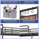 Jocoevol Metal Bunk Bed Twin Over Twin, Industrial Bunkbeds Heavy Duty Bed with Safety Guard Rails and Space-Saving Design, Steel Bed for School, Bedroom (Vintage Brown) - Image 6