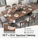 Hlivelood 78 Inch Dining Table for 6 8 People,Modern Rectangular Kitchen Table W/Waterproof Tabletop,Large Modern Dining Room Tables W/Adjustable Legs,Wooden Dinner Table for Kitchen Dining Room - Image 7