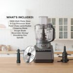 Ninja Food Processor, Professional Plus, 1000 Peak Watts, 4 Functions for Chopping, Slicing, Purees & Dough with 9-Cup Processor Bowl, 3 Blades, Food Chute & Pusher, Silver, BN601 - Image 10