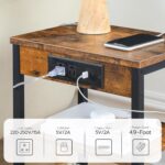 HOOBRO Side Table with Charging Station and USB Port, Small End Table for Small Space, 3-Tier Nightstand with Adjustable Shelf, for Living Room, Bedroom and Balcony, Rustic Brown BF112BZ01 - Image 5