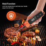 0.5 Sec Instant Read Meat Thermometer for Cooking, Ultra-Fast Digital Food Thermometer with Backlight, ±0.5°F Accuracy, IP67 Waterproof，Auto-Rotate/On/Off–Perfect for Grilling, BBQ, Smoker-Tangerine - Image 7