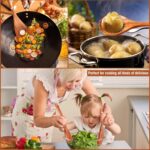 Mooues 9 Piece Natural Teak Wooden Kitchen Utensil Set with Spoon Rest - Comfort Grip Cooking Spoons and Utensils Holder - Image 9