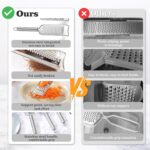 Tongjude Stainless Steel Cheese Grater Set, Set of 5 Kitchen Grater & Peeler & Slicer, Lemon Zester with Cleaning Brush for Vegetable, Fruit, Chocolate - Image 6