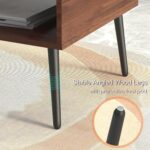HAIOOU Coffee Table, Mid Century Modern Center Table for Living Room with Storage, Walnut Tea Table with Drawer, Open Storage Shelf, Floor-Anti-Scratching Pine Leg for Home, Office(Dark Brown) | Center Table, Living Room, Storage, Tea Table, Drawer, Open Storage Shelf - Image 8
